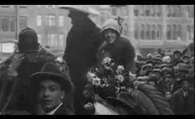 1925: Filmster Tom Mix maakt een rondrit door Amsterdam - oude filmbeelden